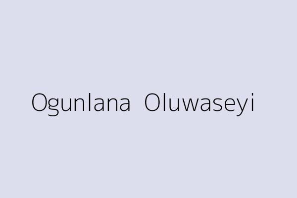 Ogunlana  Oluwaseyi 